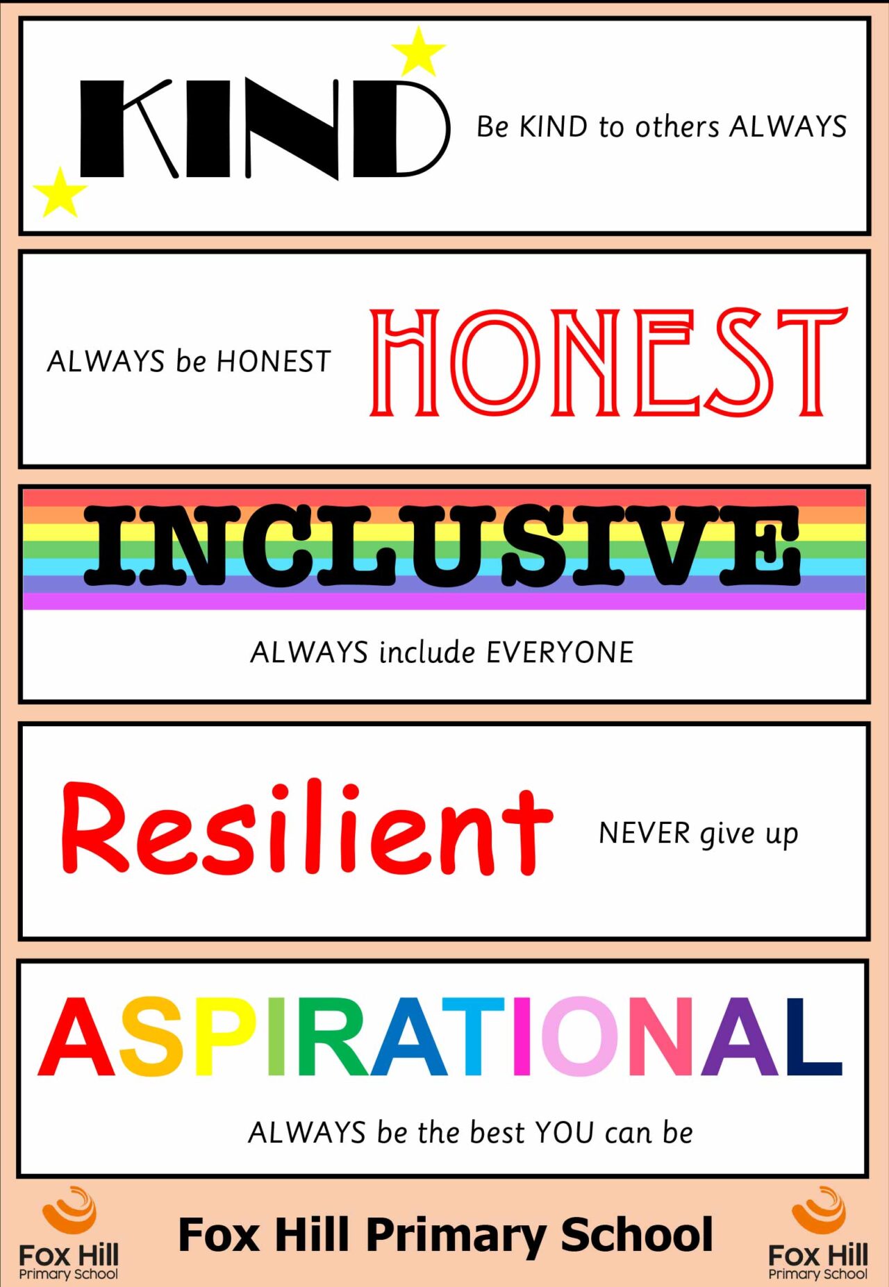 Fox Core Values Vision & Values - Fox Hill Primary